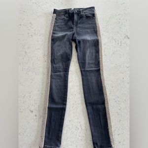 Alice and Olivia Straight Leg Rhinestone Jeans